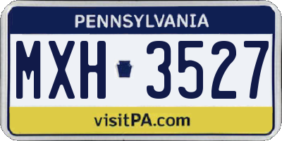 PA license plate MXH3527