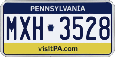 PA license plate MXH3528