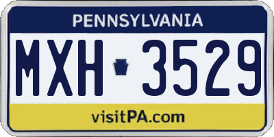 PA license plate MXH3529