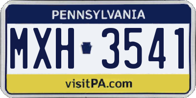 PA license plate MXH3541