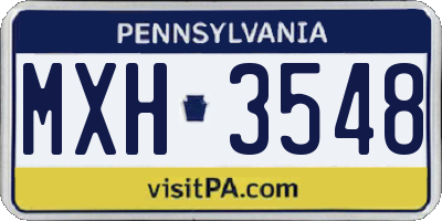 PA license plate MXH3548
