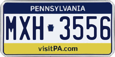 PA license plate MXH3556