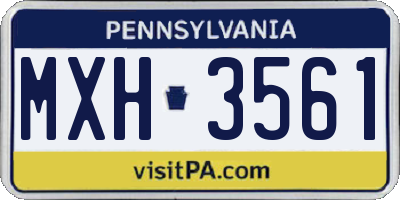 PA license plate MXH3561