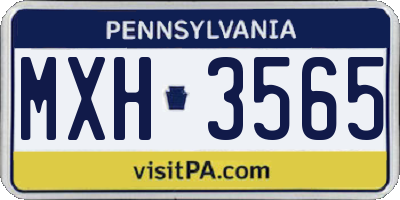 PA license plate MXH3565