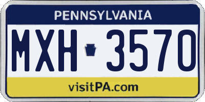 PA license plate MXH3570