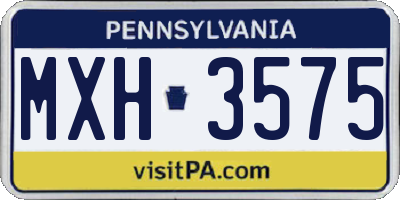 PA license plate MXH3575