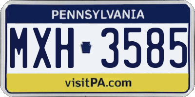 PA license plate MXH3585
