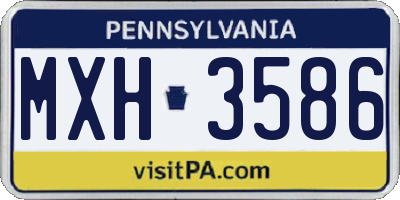 PA license plate MXH3586