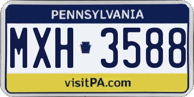 PA license plate MXH3588