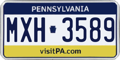 PA license plate MXH3589