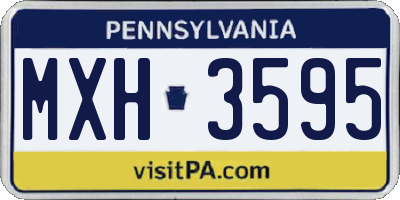 PA license plate MXH3595