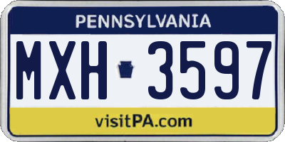 PA license plate MXH3597