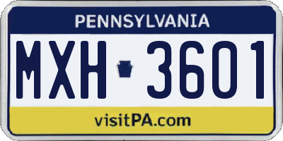 PA license plate MXH3601