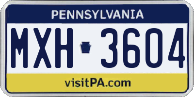 PA license plate MXH3604
