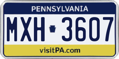 PA license plate MXH3607