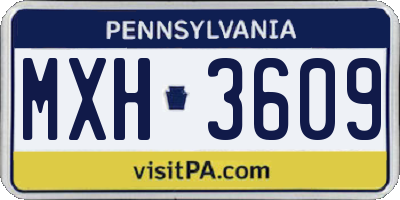 PA license plate MXH3609