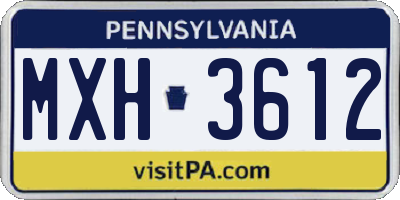 PA license plate MXH3612