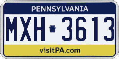 PA license plate MXH3613