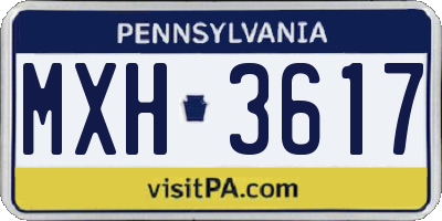 PA license plate MXH3617