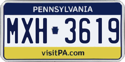 PA license plate MXH3619
