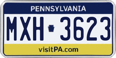PA license plate MXH3623