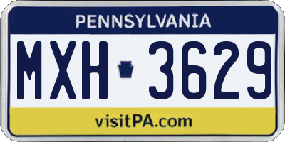 PA license plate MXH3629