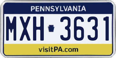 PA license plate MXH3631