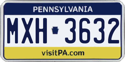 PA license plate MXH3632