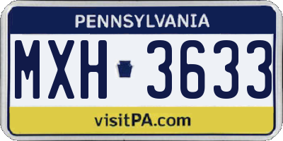 PA license plate MXH3633