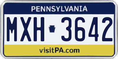 PA license plate MXH3642