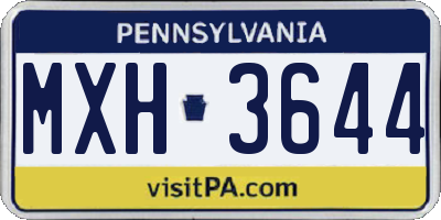 PA license plate MXH3644