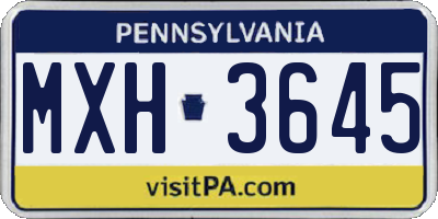 PA license plate MXH3645