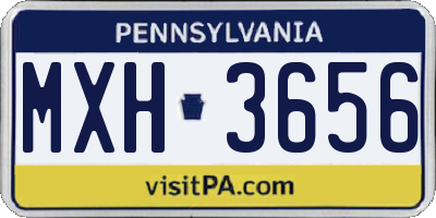 PA license plate MXH3656