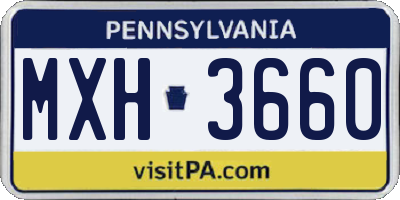 PA license plate MXH3660