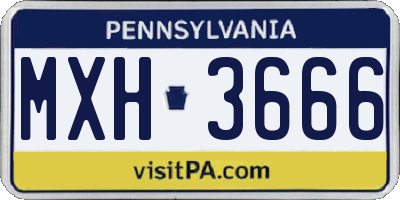 PA license plate MXH3666