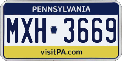 PA license plate MXH3669
