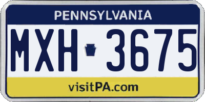 PA license plate MXH3675