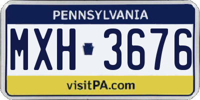 PA license plate MXH3676