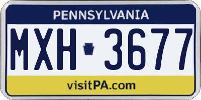 PA license plate MXH3677