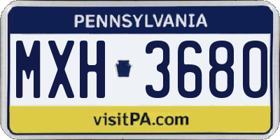 PA license plate MXH3680