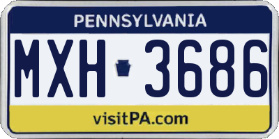 PA license plate MXH3686
