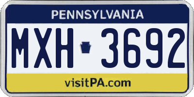 PA license plate MXH3692