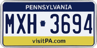 PA license plate MXH3694