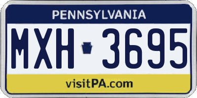 PA license plate MXH3695