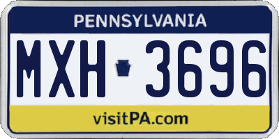 PA license plate MXH3696