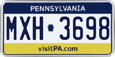 PA license plate MXH3698