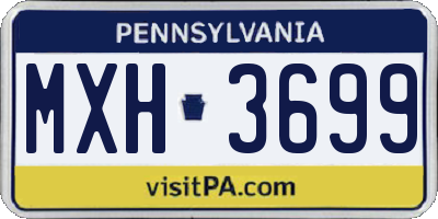 PA license plate MXH3699