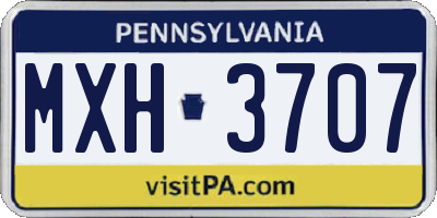 PA license plate MXH3707