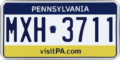 PA license plate MXH3711