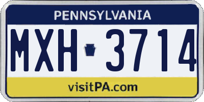PA license plate MXH3714